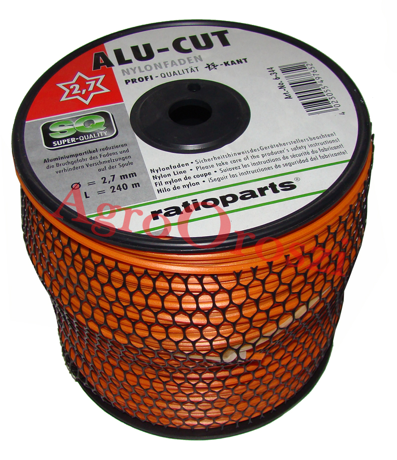 Fir nylon AluCut Ø2,7  mm profil hexagon, lungime: 240 m
